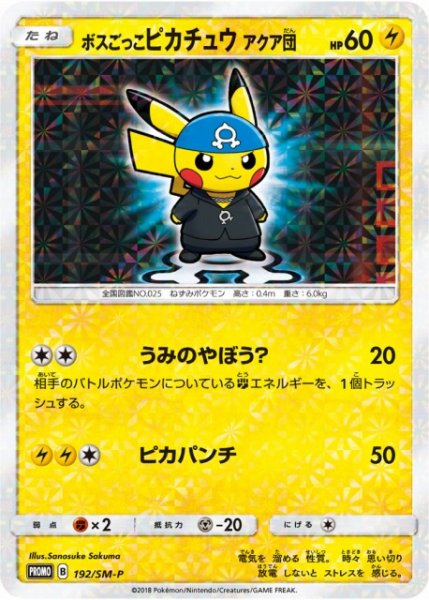 画像1: 《未開封》【ポケカ】ボスごっこのピカチュウ アクア団【-】PROMO-192/SM-P (1)